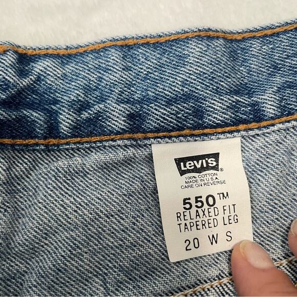 Levi’s 550 jeans vintage relaxed tapered high waist blue denim size 20W plus mom - Picture 5 of 9
